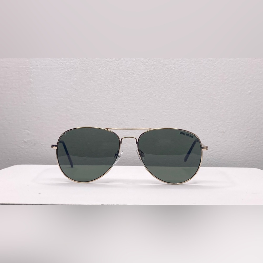 Steve Madden Aviator Sunglasses Gold frame black lens mens womens preowned